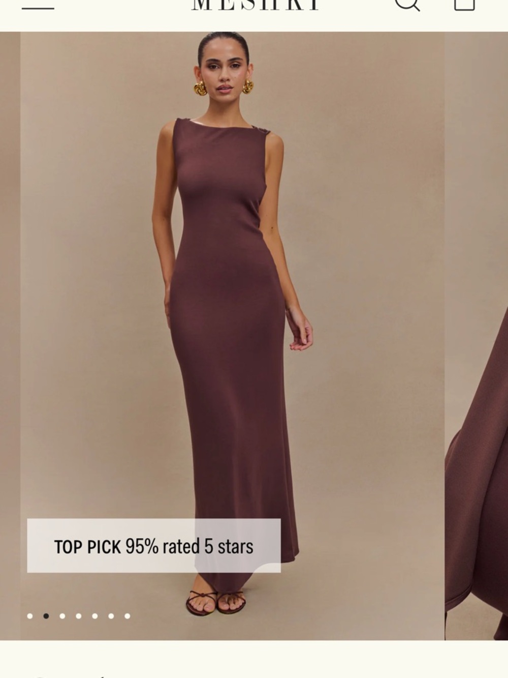 Meshki Sleeveless Chocolate Maxi Dress